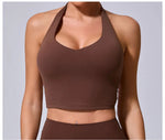 Load image into Gallery viewer, Breathable Hanging Neck Yoga Sports Bra With Contour Support
