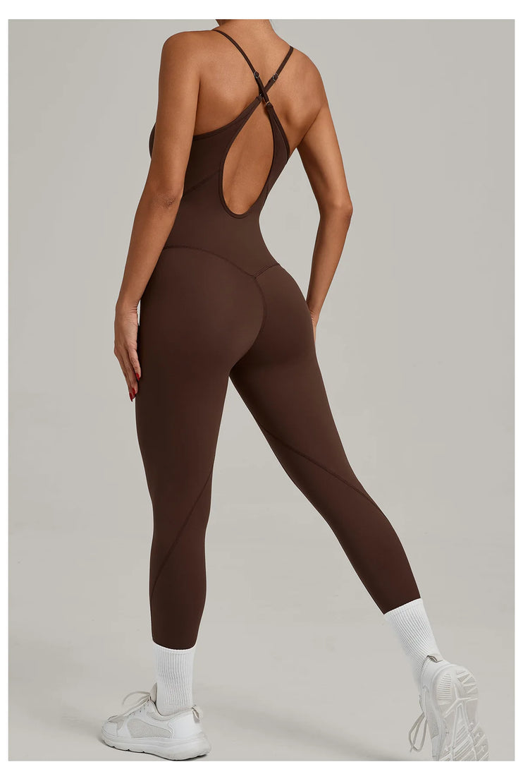 Breathable Contour One-Piece Yoga Jumpsuit Quick-Dry