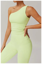 Load image into Gallery viewer, Single Shoulder Sport Bra Sculpt Contour Breathable
