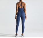 Load image into Gallery viewer, Backless Contour Yoga Jumpsuit Seamless Performance Wear
