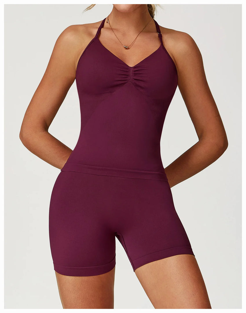 Breathable Contoured Halter Crop Sports Bra With Padding