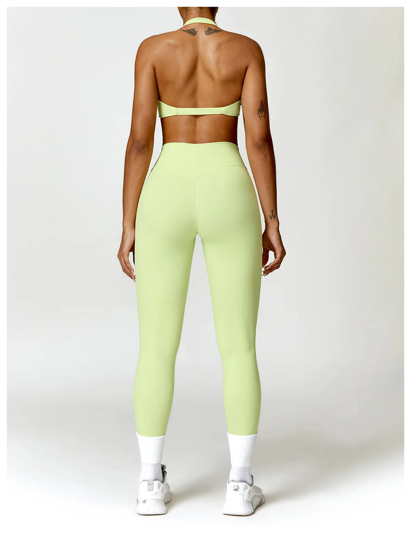 Breathable Contoured Nylon Halter Bralette With Twist