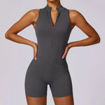 Load image into Gallery viewer, Luxurious Contour Performance Zip Front Yoga Romper
