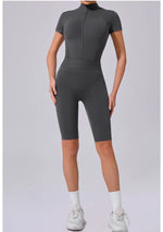 Load image into Gallery viewer, Seamless Zippered Contour Yoga Bodysuit for Performance
