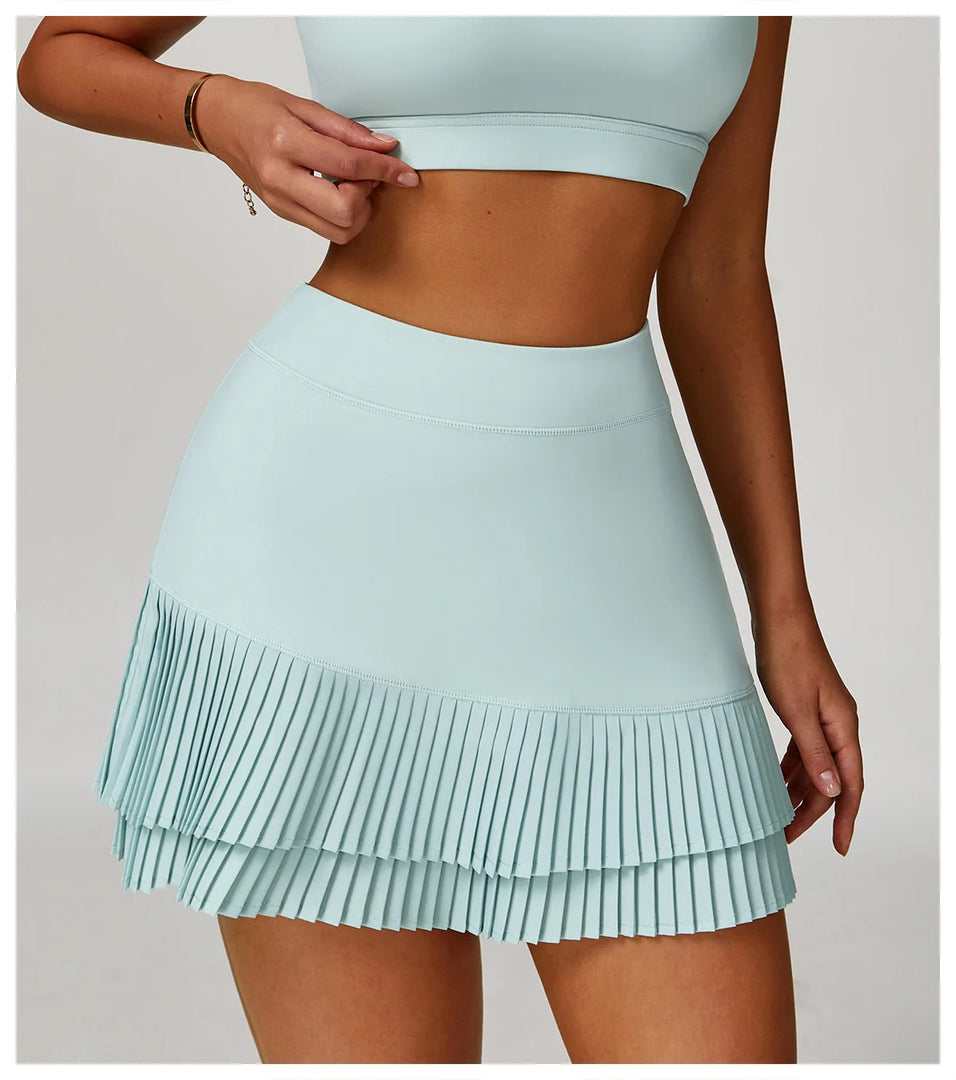 Elite Contoured Waist Pleated Tennis Skirt With Pockets