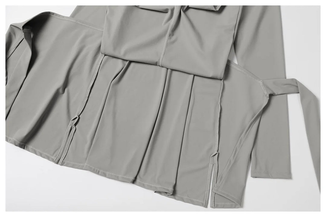 Backless Long Sleeve Contoured Bodysuit Jumpsuit