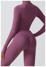 Load image into Gallery viewer, Contoured Interwoven Athleisure Long Sleeve Yoga Ensemble
