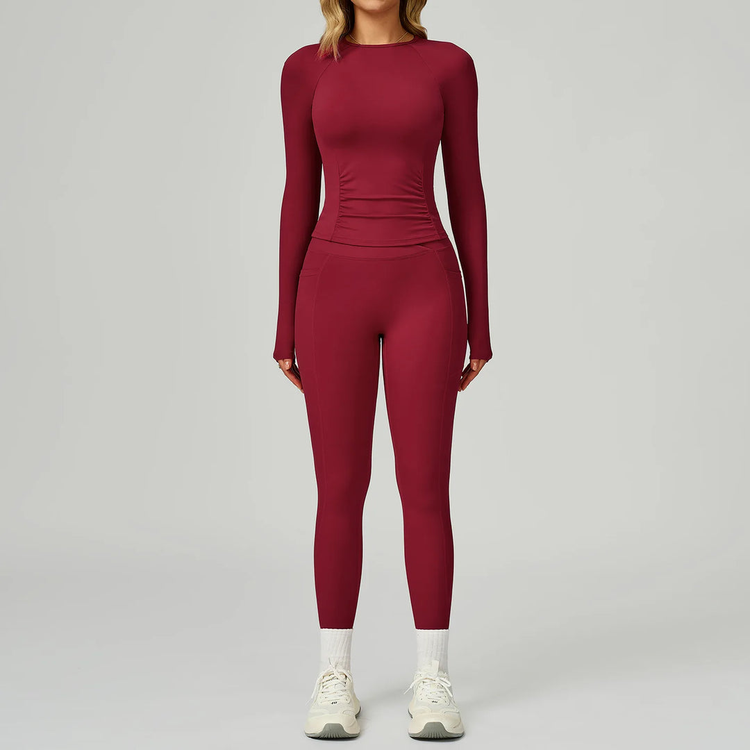 2 Piece Contoured Breathable Yoga Ensemble Knitwear
