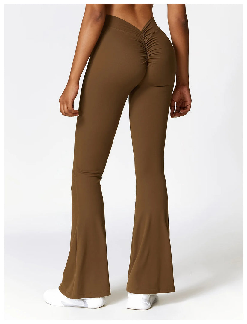 Contoured Flared Leggings With High Waist Silhouette