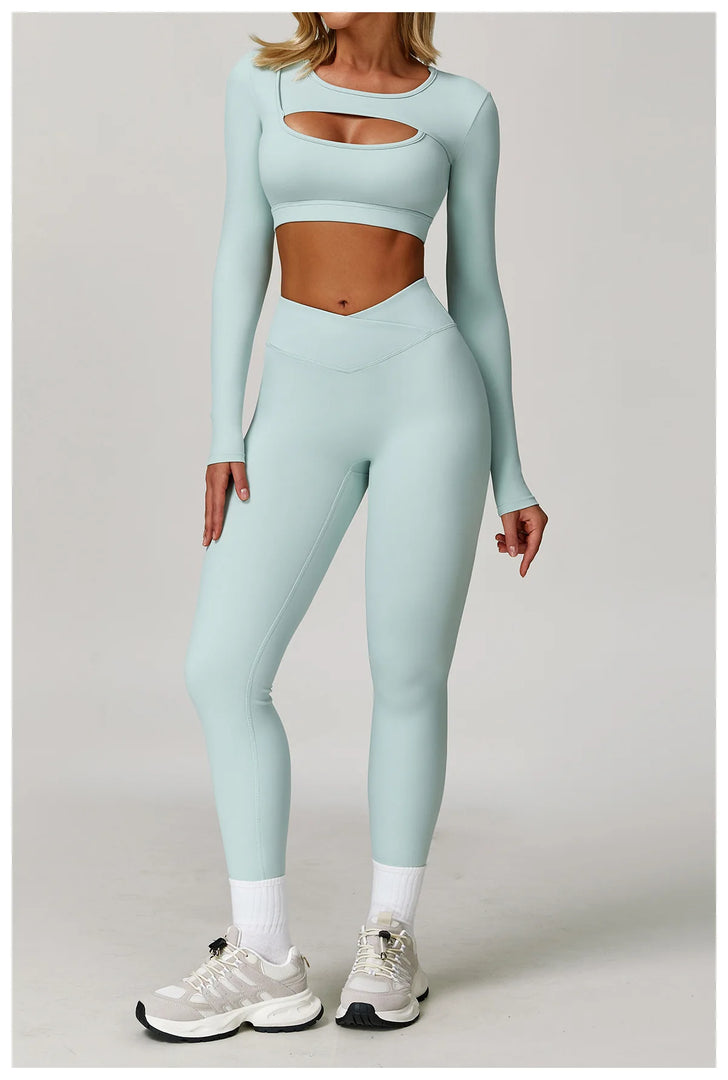 Sculpted Performance Long Sleeve Yoga Top Breathable