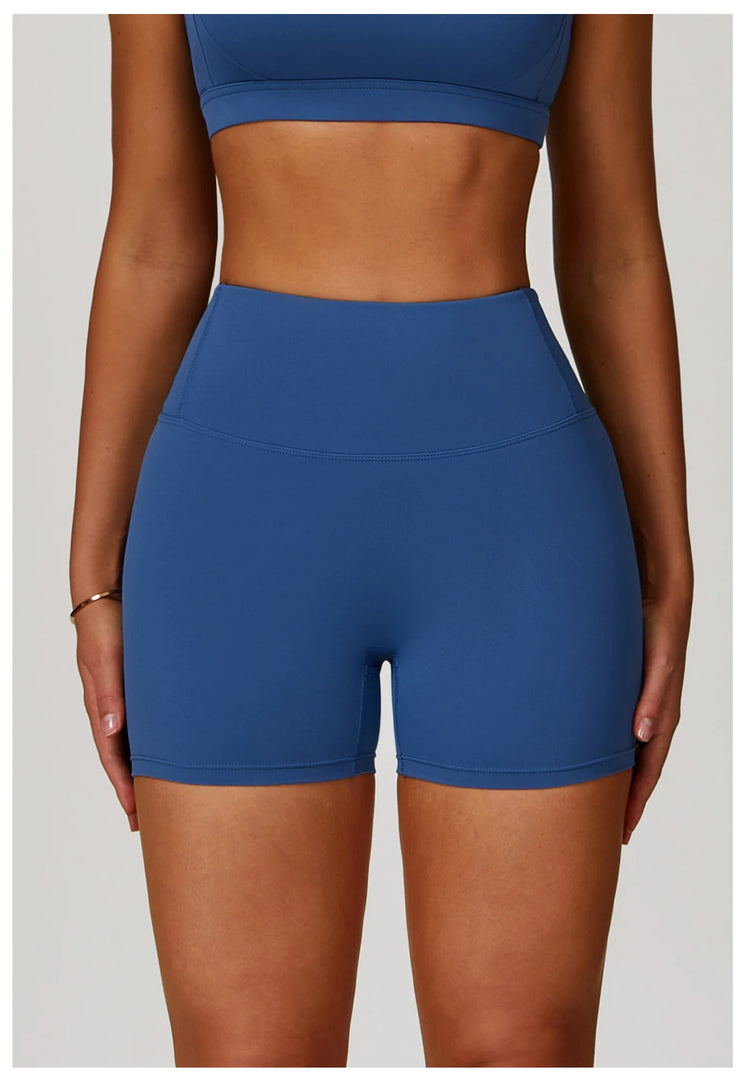 High Waist Yoga Shorts Contour Moisture Wicking Breathable