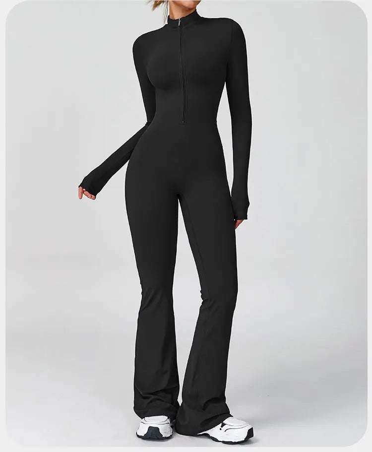 Zippered Contour Seamless Yoga Jump Suit Performance