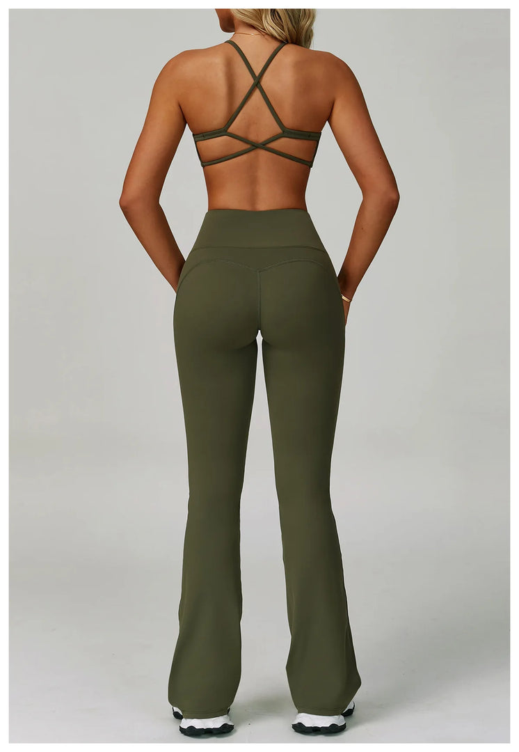Performance High Waist Contoured Leggings With Wide Leg