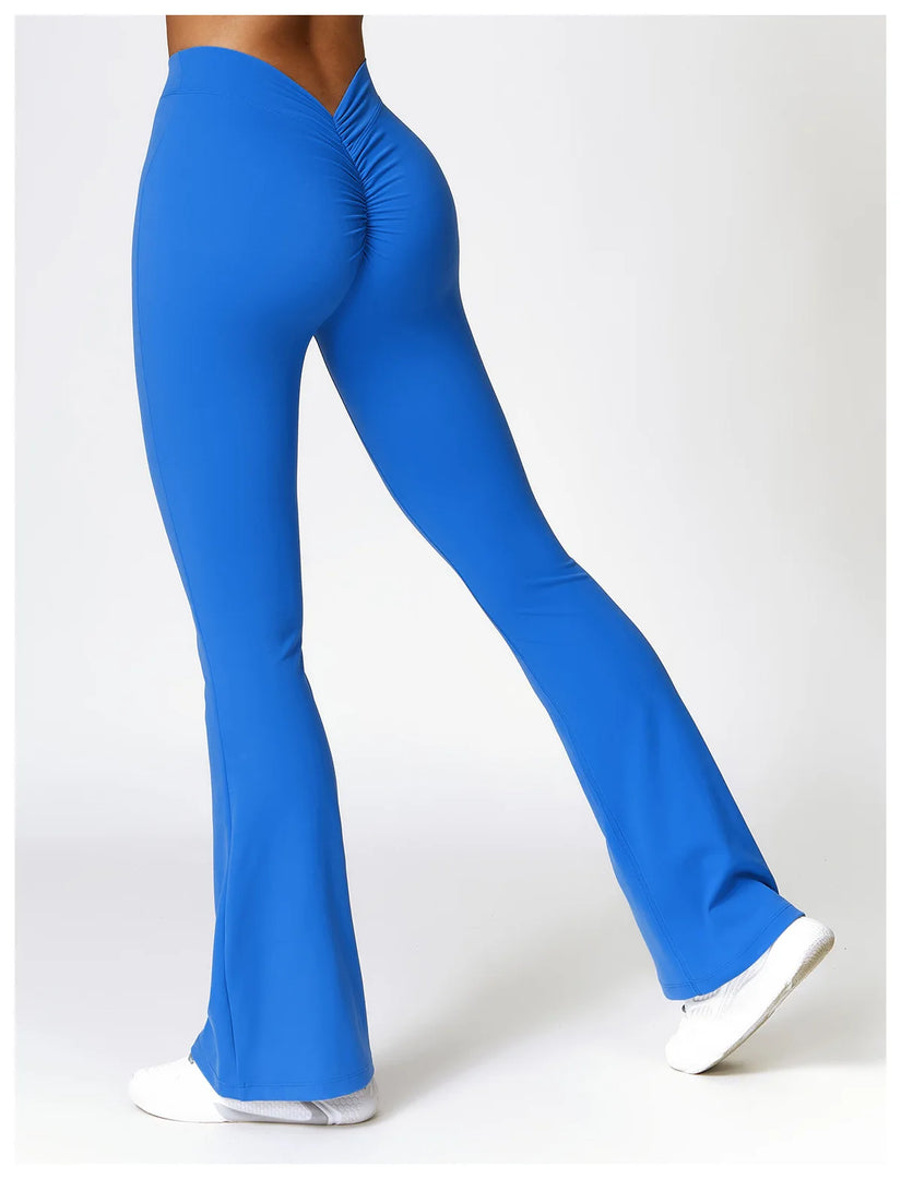 Contoured Flared Leggings With High Waist Silhouette