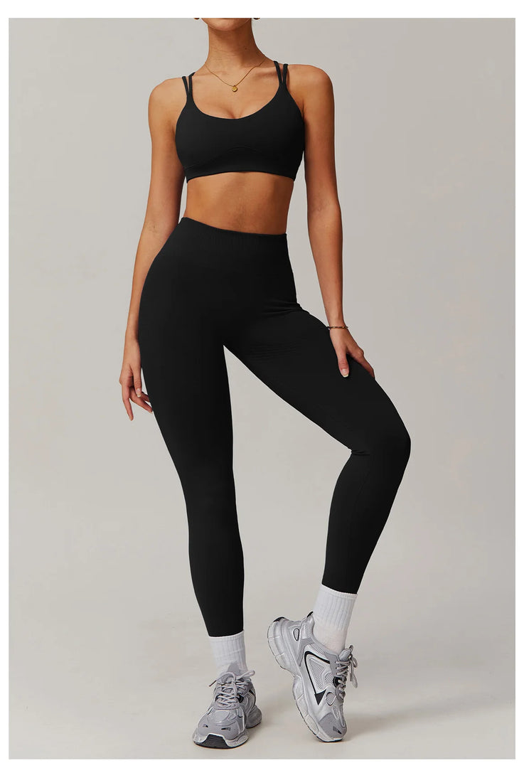 Performance Contoured Zippered Yoga Outfit Long Sleeve