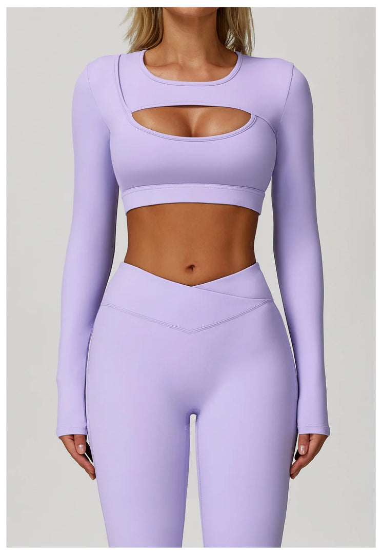 Sculpted Performance Long Sleeve Yoga Top Breathable