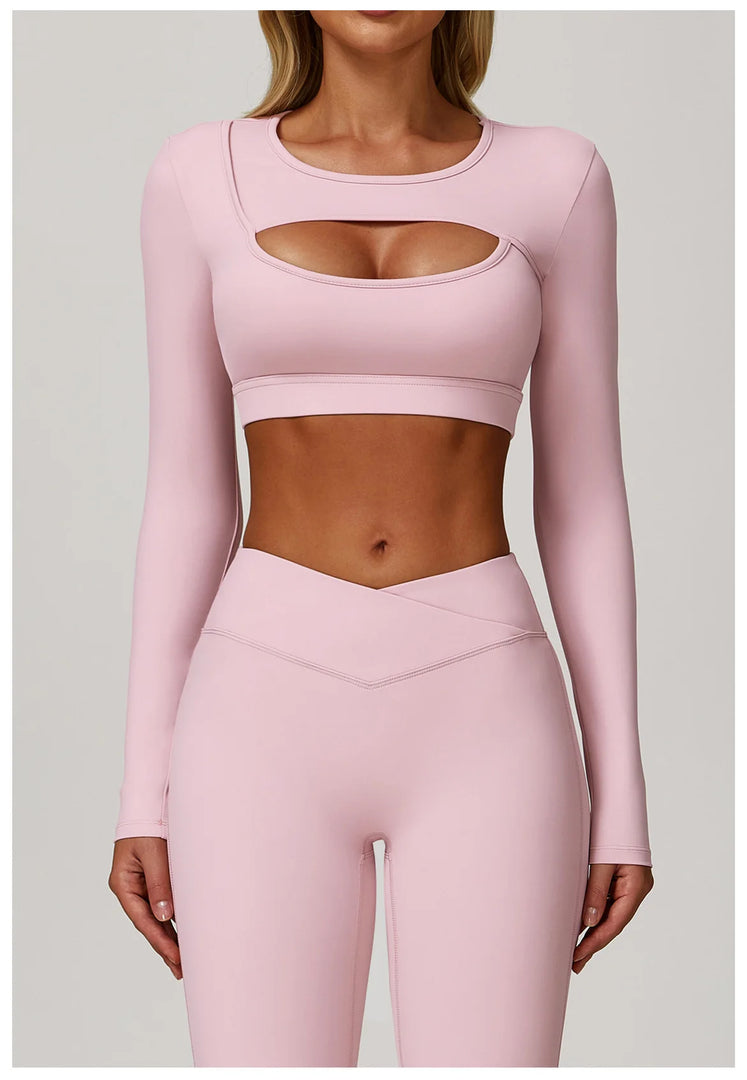 Sculpted Performance Long Sleeve Yoga Top Breathable