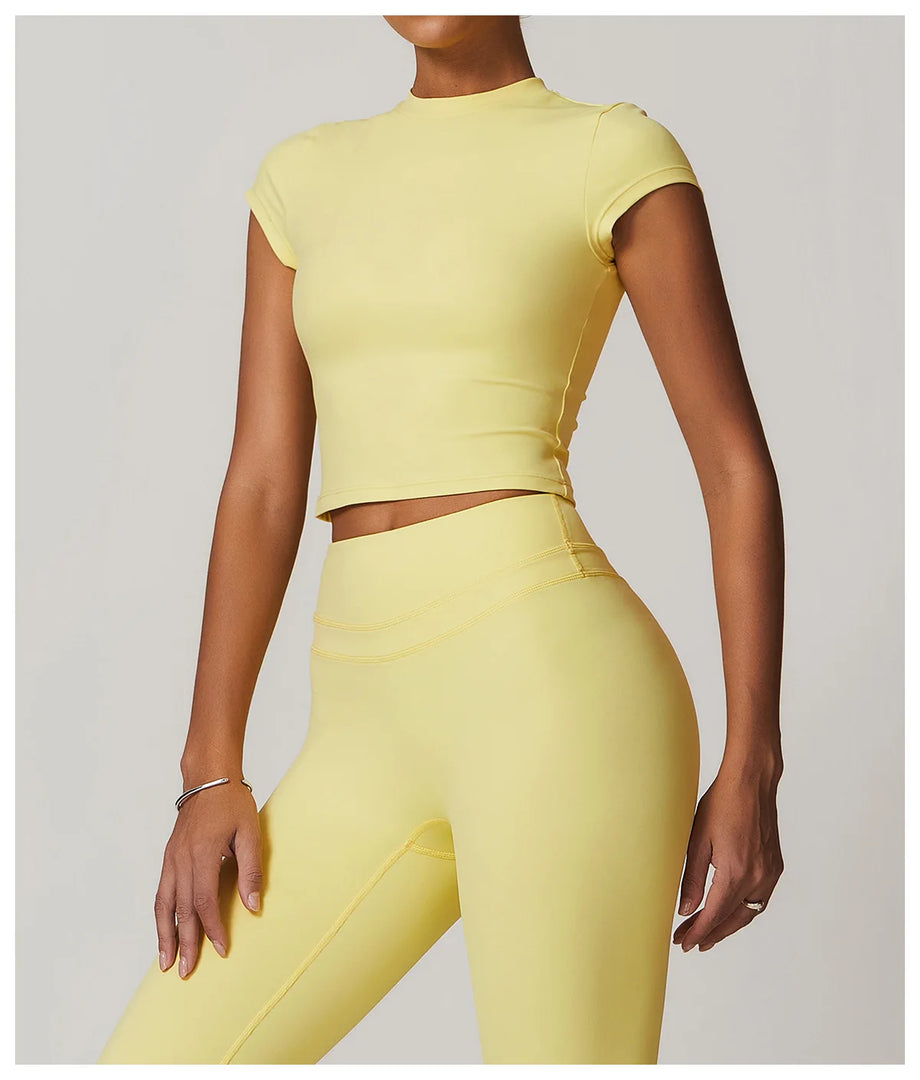 Performance Contoured Seamless Yoga Shirt Quick Dry