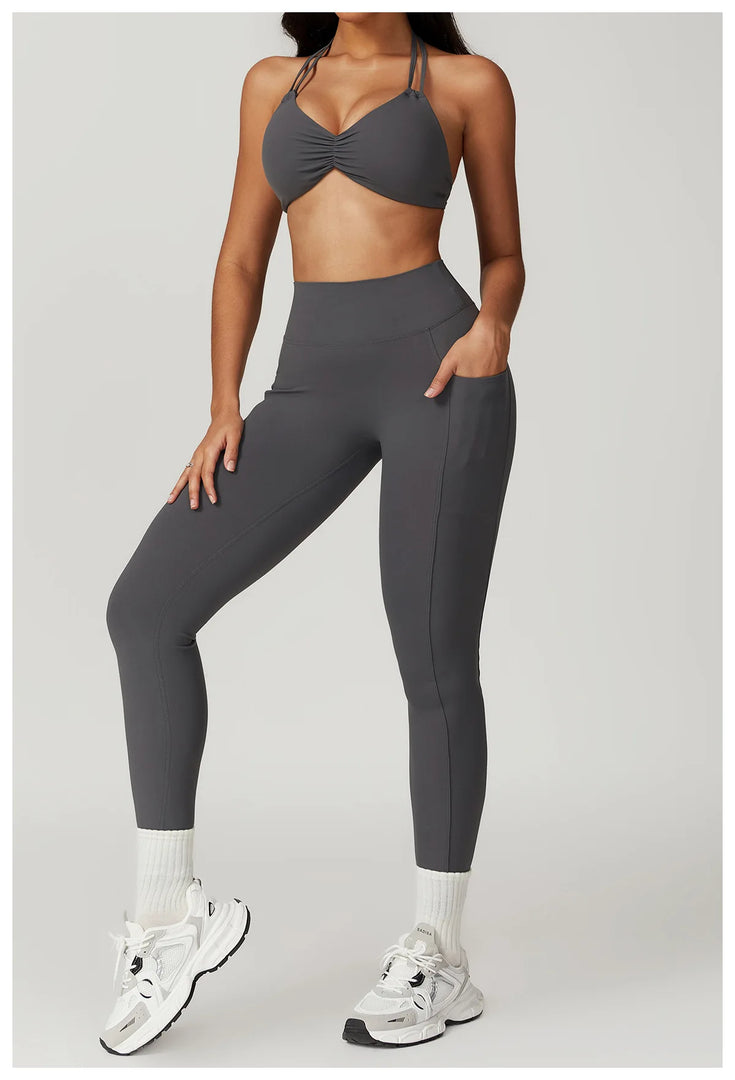V Back Swept High Waist Contoured Leggings With Performance