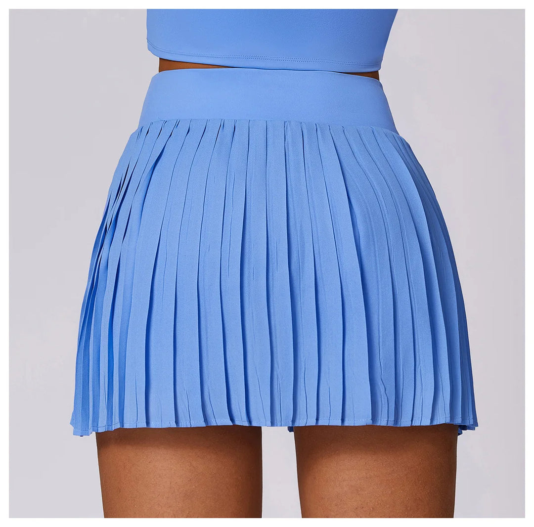 Pocketed High Waist Tennis Skirt Performance Wear Nylon