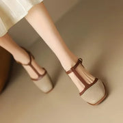 Women's Flats T-Strap Block Heel Round Toe Style