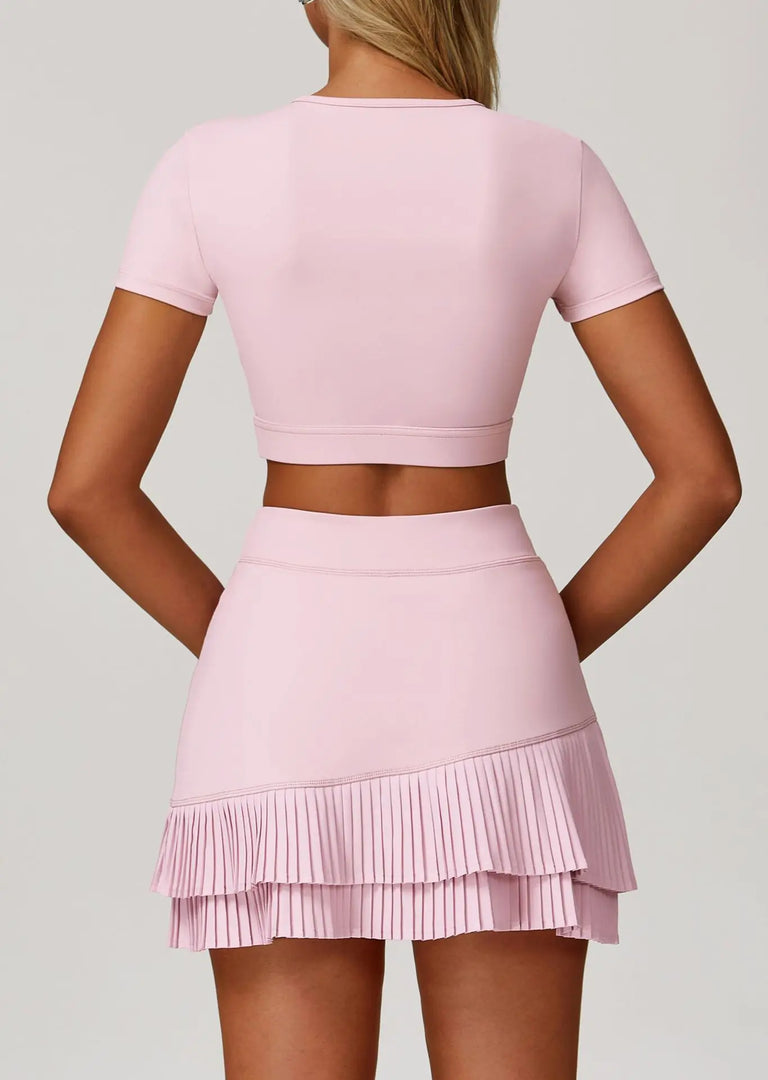 Elite Contoured Waist Pleated Tennis Skirt With Pockets
