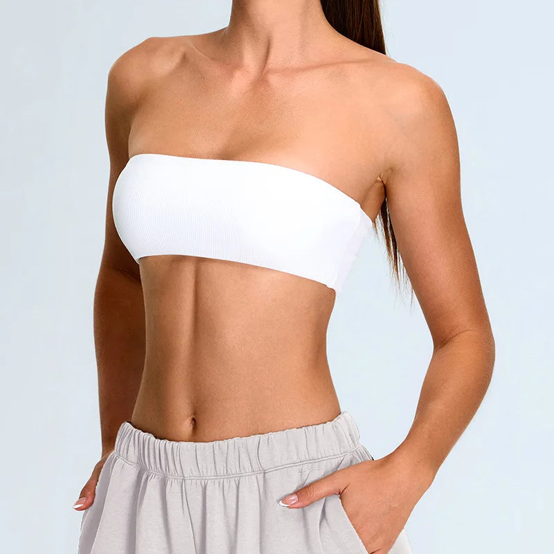 Strapless Moisture-Wicking Contour Yoga Bra for Performance