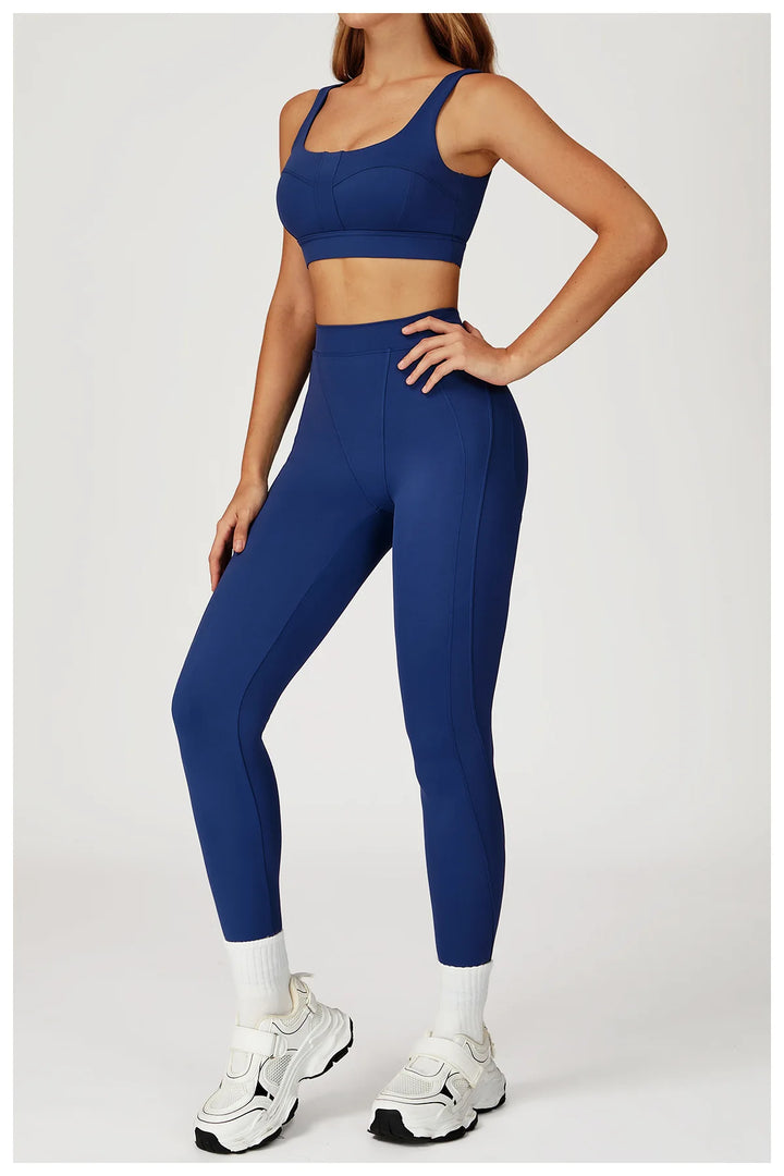 Two-Piece Contoured Breathable Yoga Set Leggings Silhouette