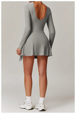 Load image into Gallery viewer, Backless Long Sleeve Contoured Bodysuit Jumpsuit

