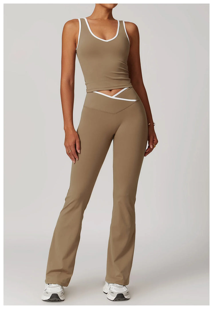 2 Piece Sculpted Contour High Waist Set Performance Fabric