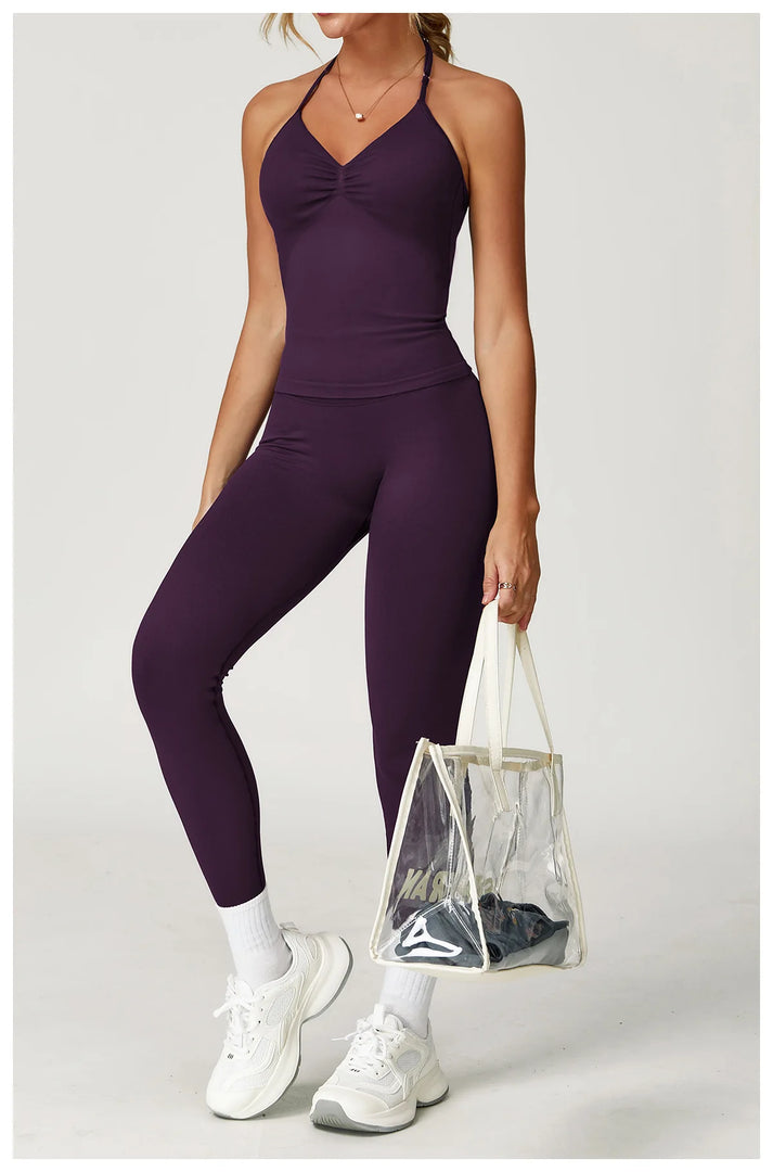 Breathable Contoured Halter Crop Sports Bra With Padding