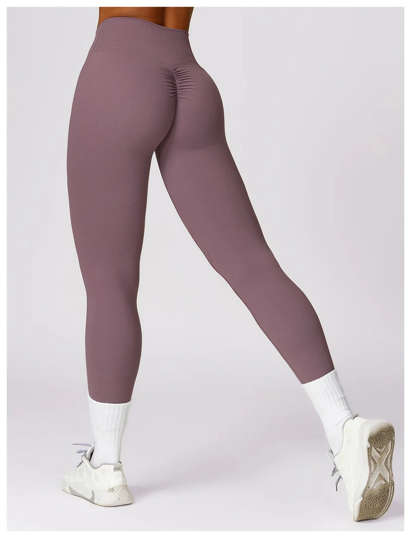 Luxurious High-Waist Contour Seamless Leggings Scrunch