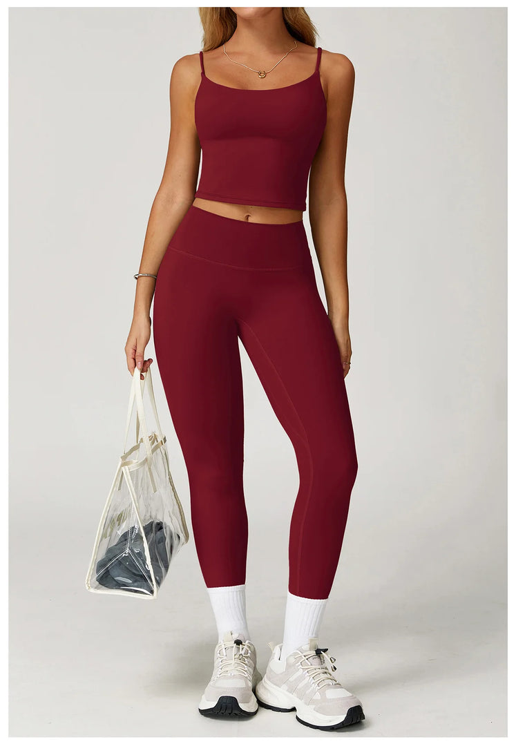 Performance Contour Seamless Two Piece Yoga Bra Set Nylon