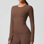 Load image into Gallery viewer, Luxurious Breathable Contoured Long Sleeve Yoga Top Nylon
