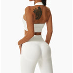 Load image into Gallery viewer, Breathable Sculpted Yoga Performance Bra With Halter Back
