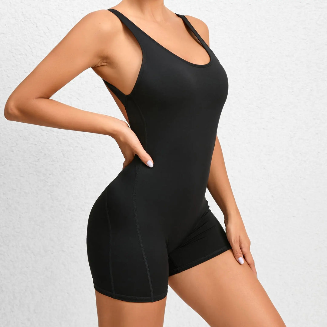 Backless One-Piece Yoga Tracksuit Breathable Nylon Knit
