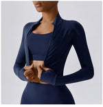 Load image into Gallery viewer, Luxurious Contoured Yoga Jacket With Nylon Zip Front
