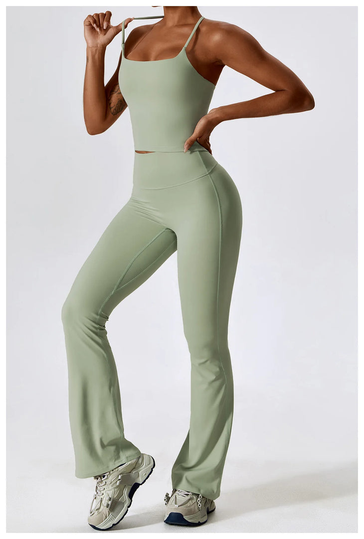 Soft Stretch Contour Two Piece Yoga Silhouette Leggings