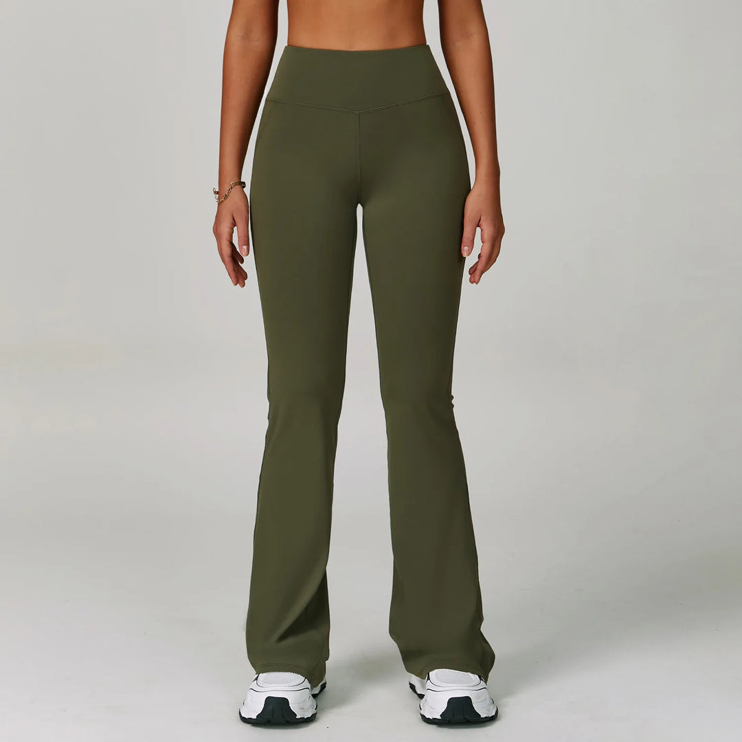 Performance High Waist Contoured Leggings With Wide Leg