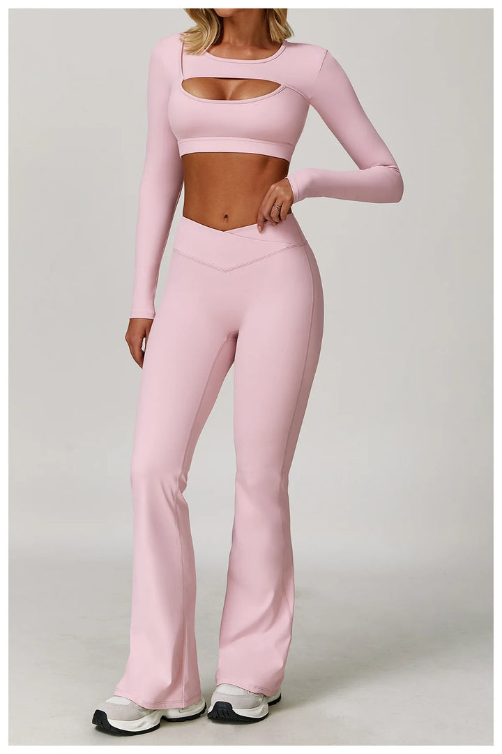 Premium Performance Knit Yoga Set With Contoured Leggings