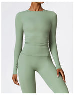 Load image into Gallery viewer, Seamless Sculpted Yoga Core Set Leggings Ribbed Contour
