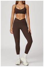 Load image into Gallery viewer, Cross Waist High Rise Contoured Elegance Yoga Leggings
