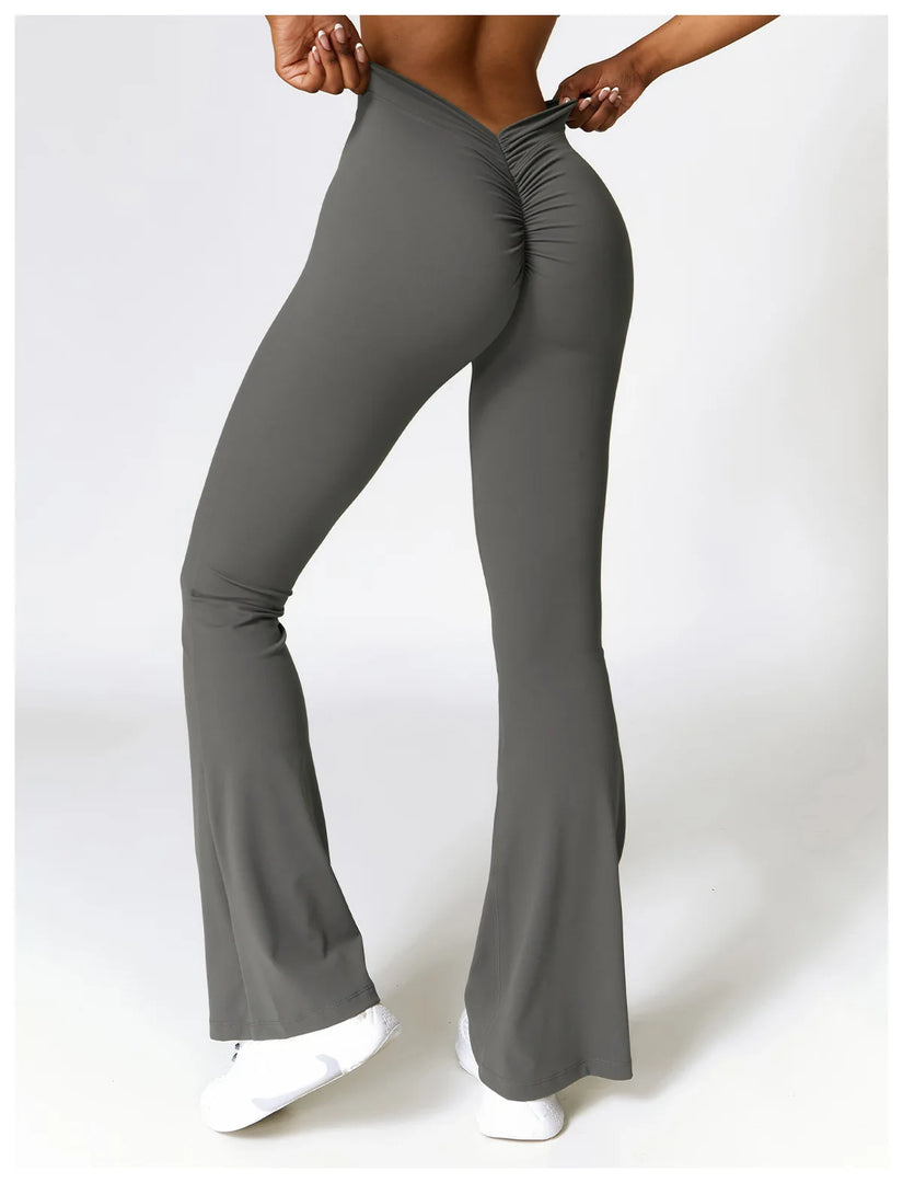 Contoured Flared Leggings With High Waist Silhouette