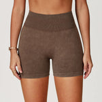 Load image into Gallery viewer, High Waist Sandwashed Performance Yoga Shorts LuxeLine

