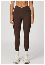 Load image into Gallery viewer, Cross Waist High Rise Contoured Elegance Yoga Leggings
