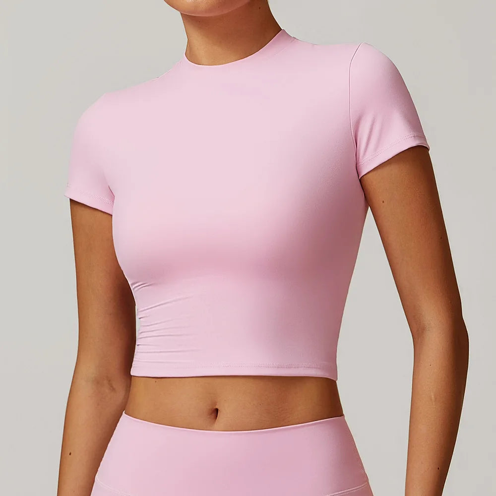 Sculpted Performance Yoga Top Short Sleeve Premium Nylon