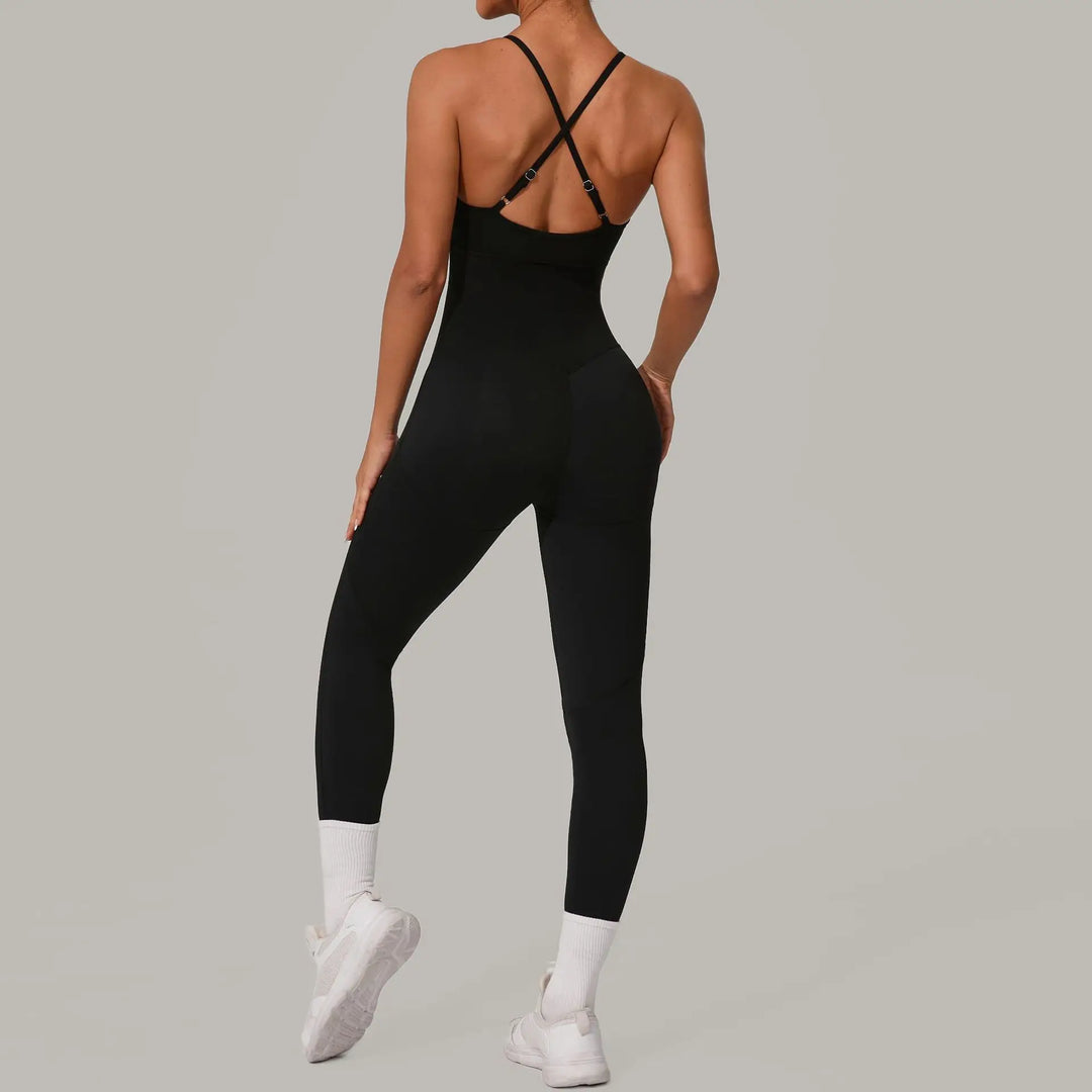 Luxe Sleeveless Yoga Jumpsuit Nylon Spandex