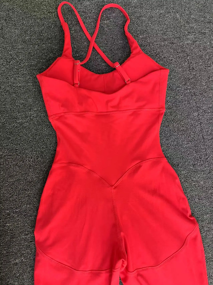 Luxe Sleeveless Yoga Jumpsuit Nylon Spandex