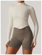 Load image into Gallery viewer, Zippered Performance Long-Sleeve Top Moisture-Wicking
