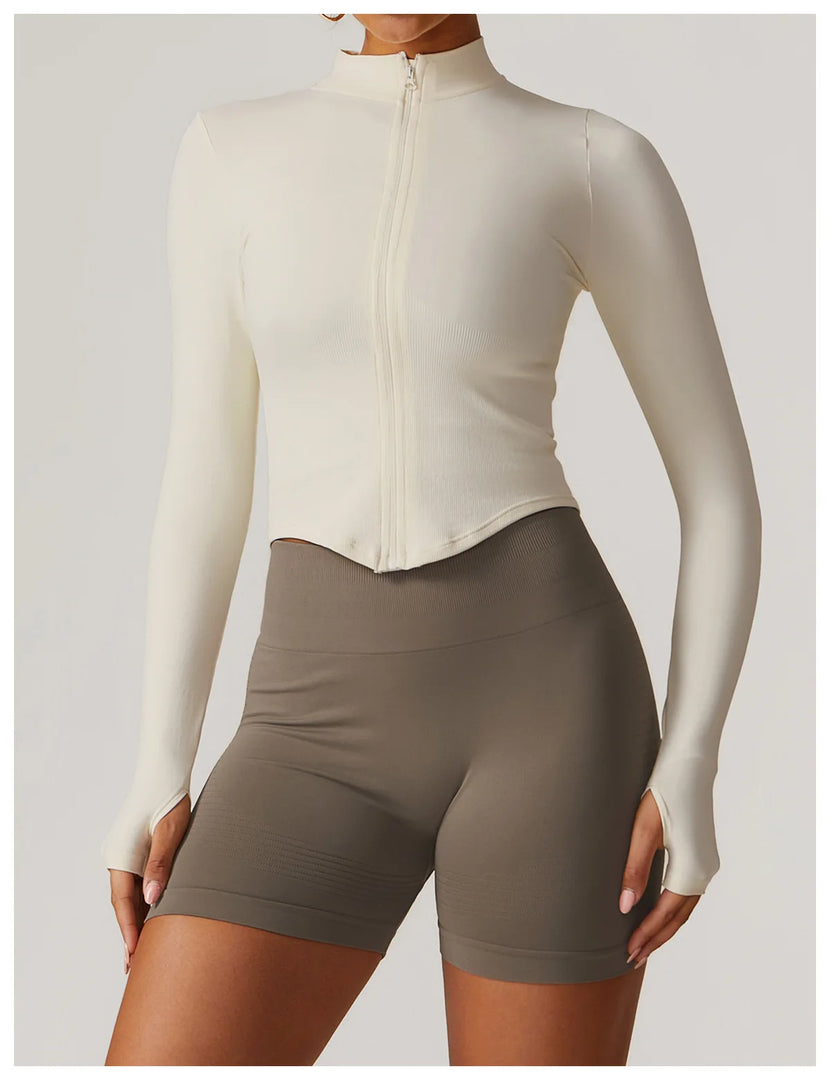 Zippered Performance Long-Sleeve Top Moisture-Wicking